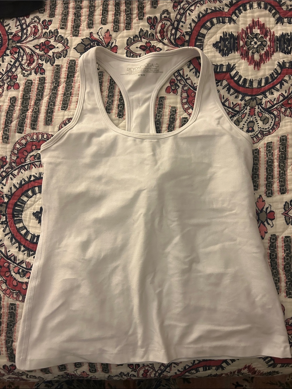 Beyond Yoga White Racerback Tank Top